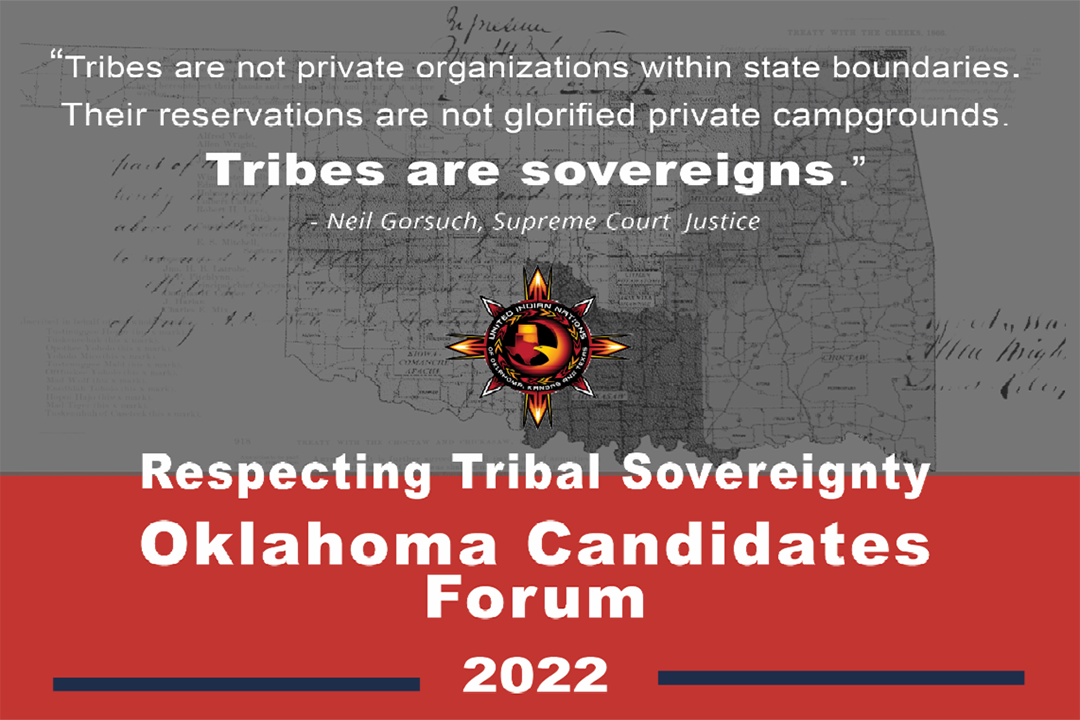 “Respecting Tribal Sovereignty” Oklahoma Candidates Forum this Tuesday