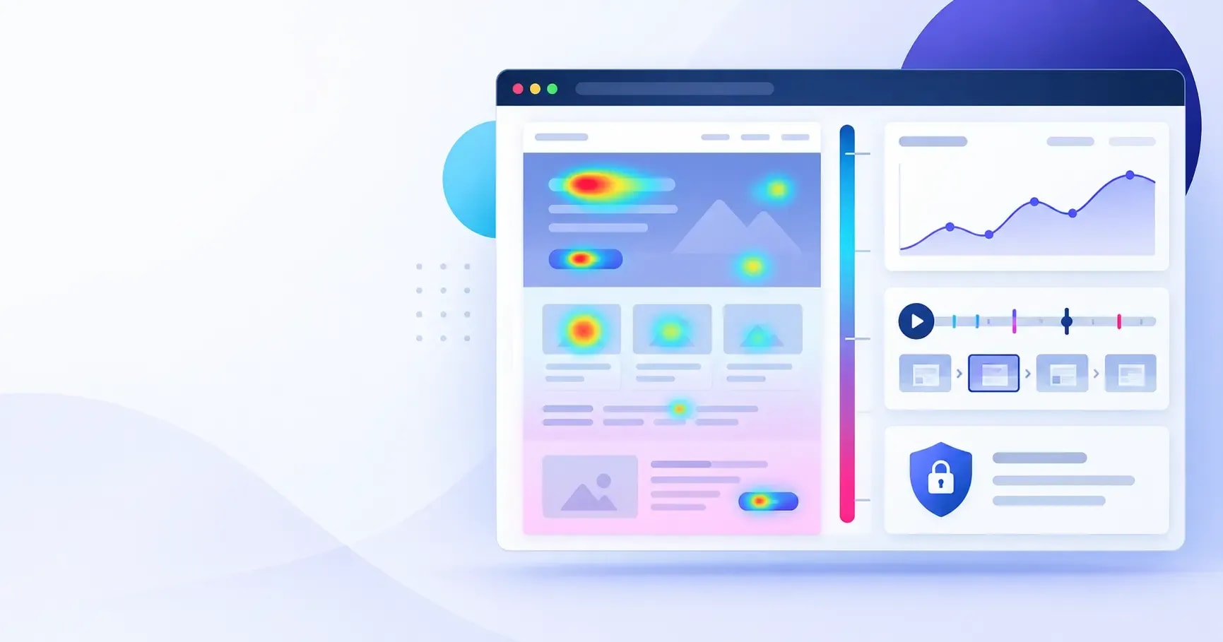 Microsoft Clarity guide showing heatmaps, session recordings and website analysis