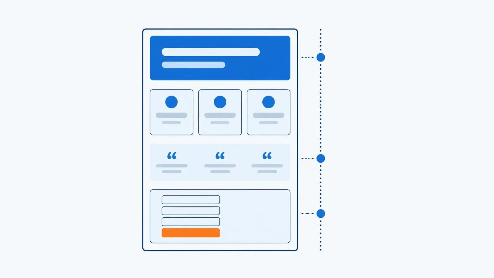 Creating a services page that converts: a page layout leading a visitor from headline to proof to a short enquiry form