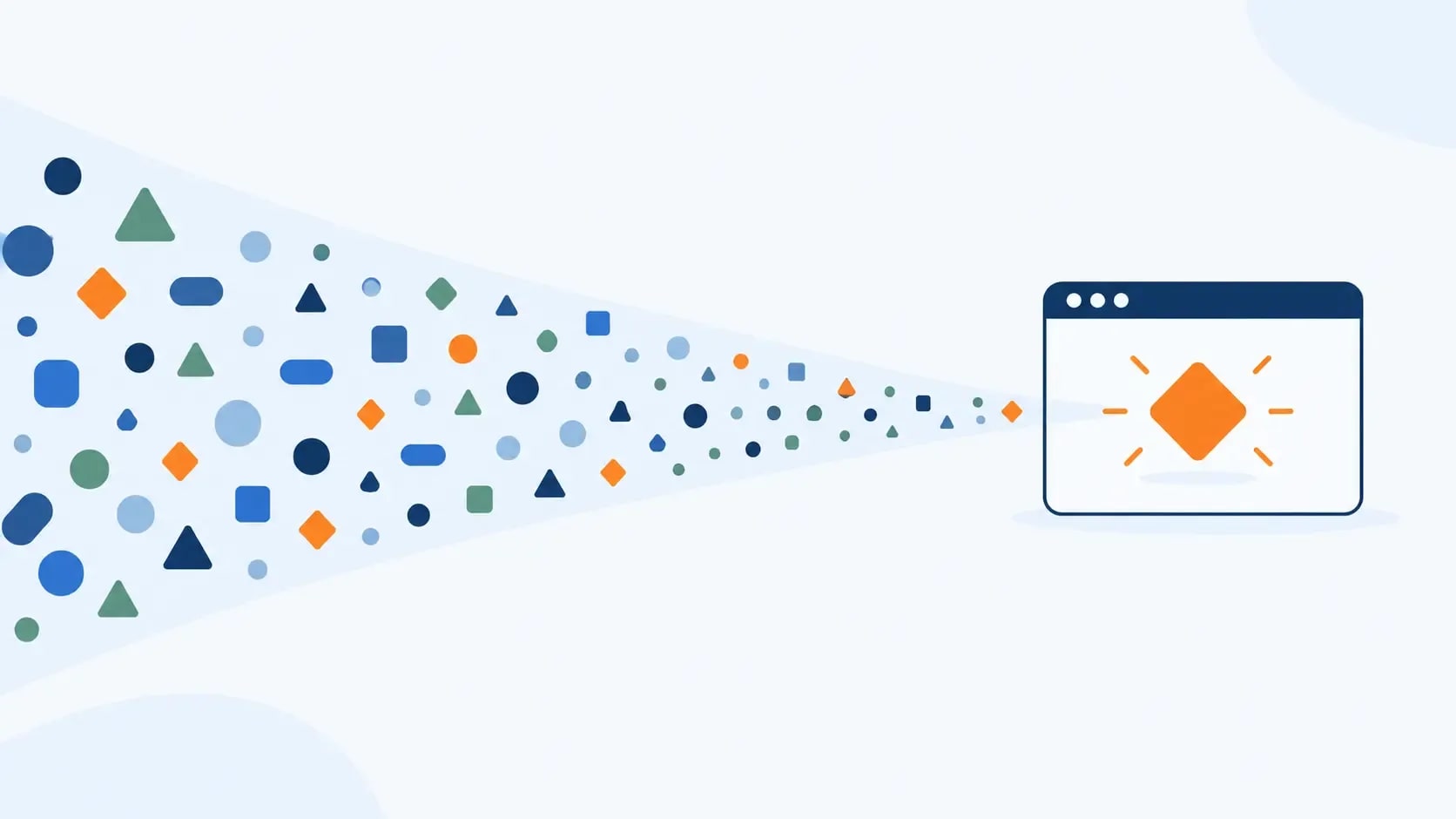 Choosing a profitable blog niche, shown as a wide subject narrowing to one specific audience