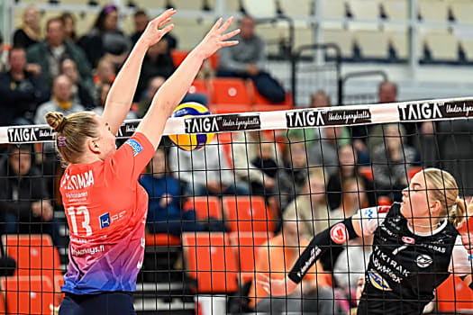 volleynetwork international - athletes - action picture - volleyball professional ella peltomaa blocking