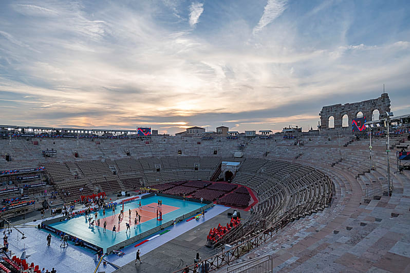 the ultimate view of arena di verona during italy's practice