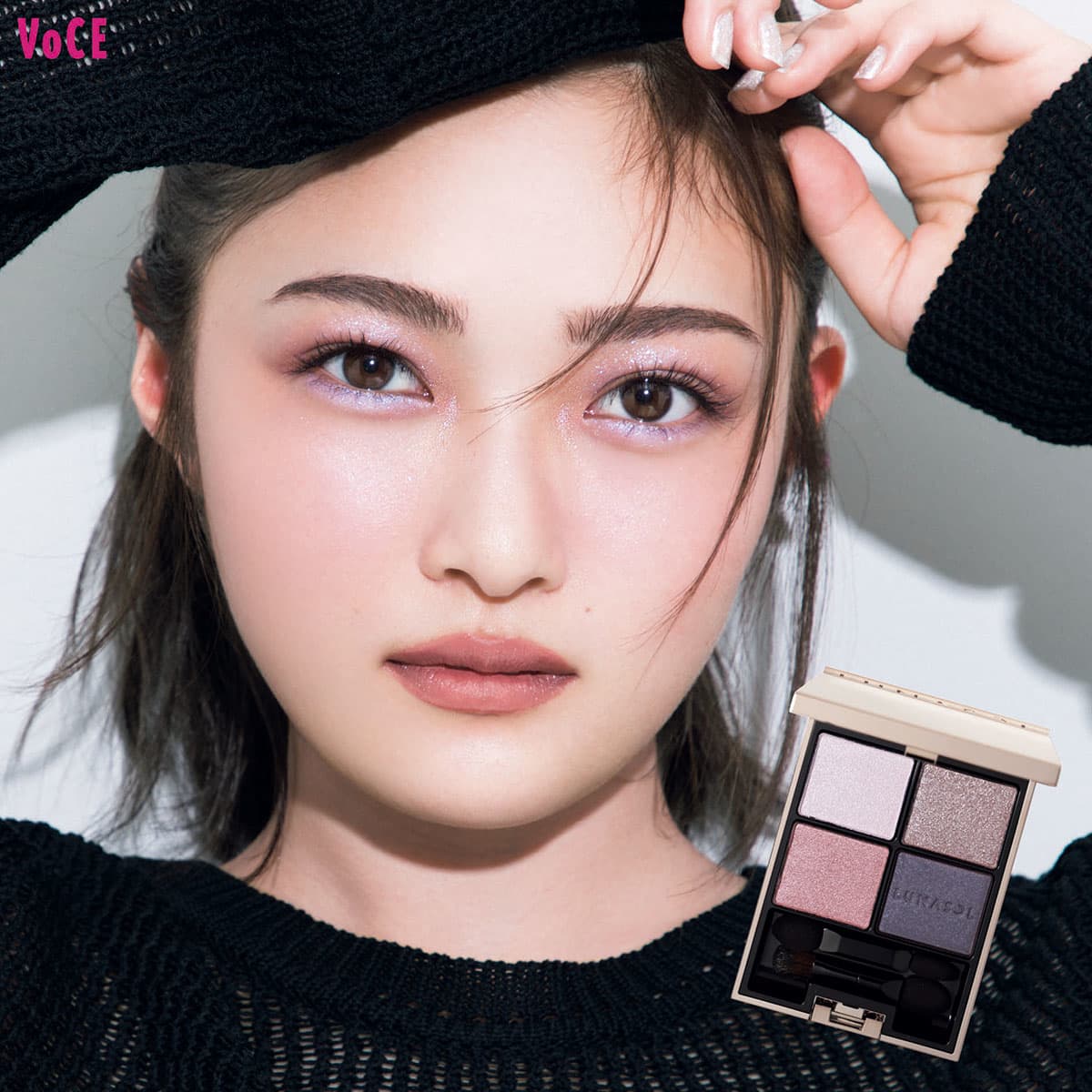 メイク 濃い顔×秋のラベンダー】単色塗りでキラキラ仕上げ！目頭がポイントの