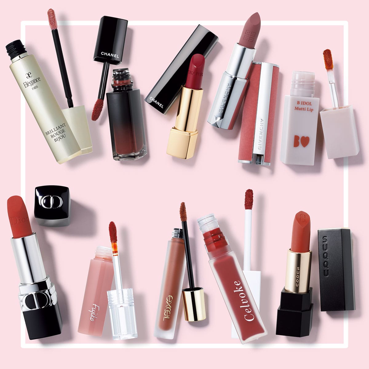 9ブランド全62本のリップを塗り比べ！【シャネル・Dior・SUQQU】【冬