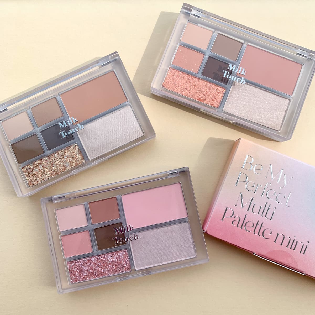 Milk Touch】アイシャドウ、チーク、ハイライトが入った3in1パレットに