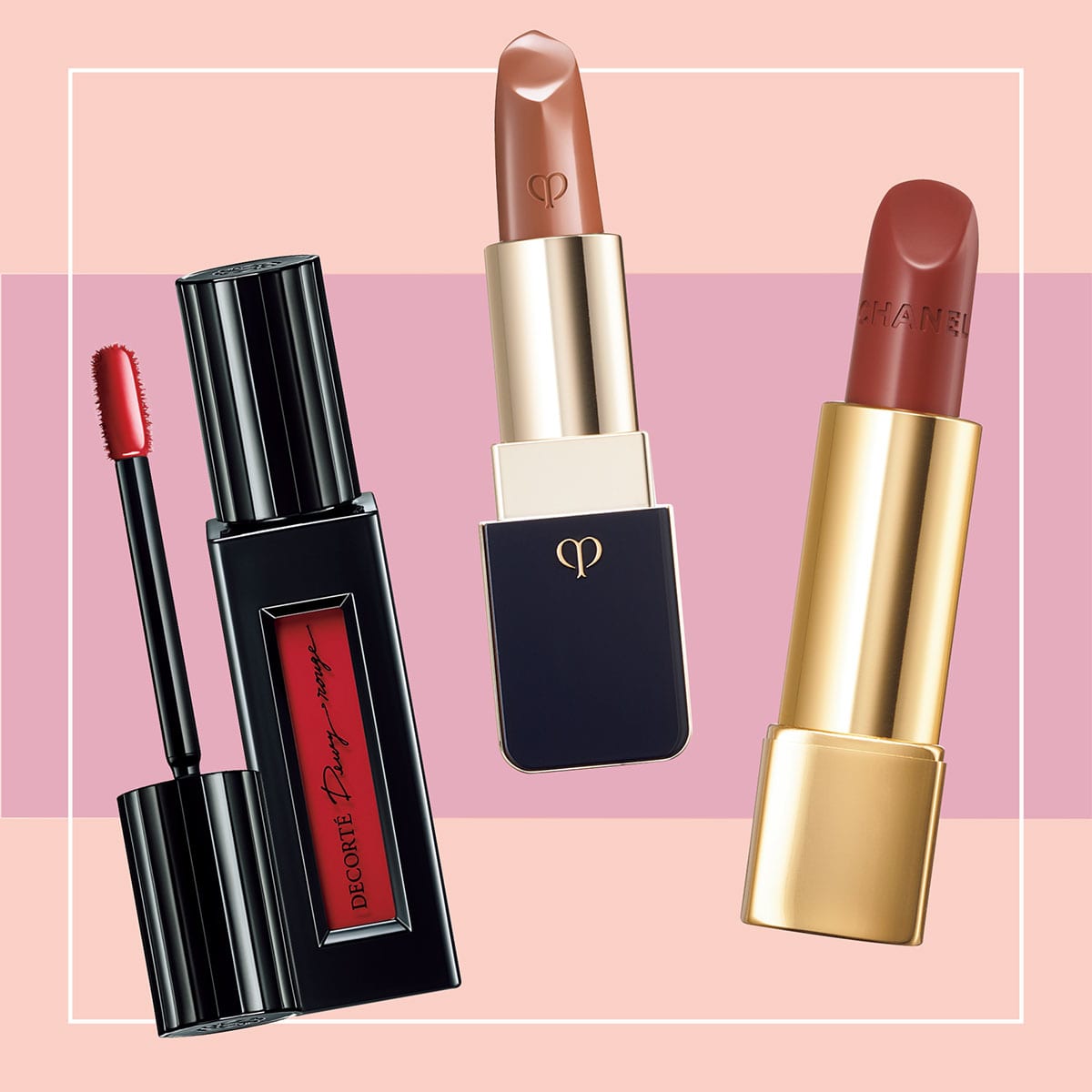 秋の新色リップを塗り比べ！【シャネル、クレポ、コスメデコルテ