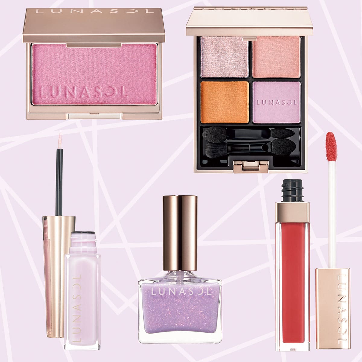 ルナソル・夏新作コスメ】透明感のある色と輝きのコスメが勢ぞろい