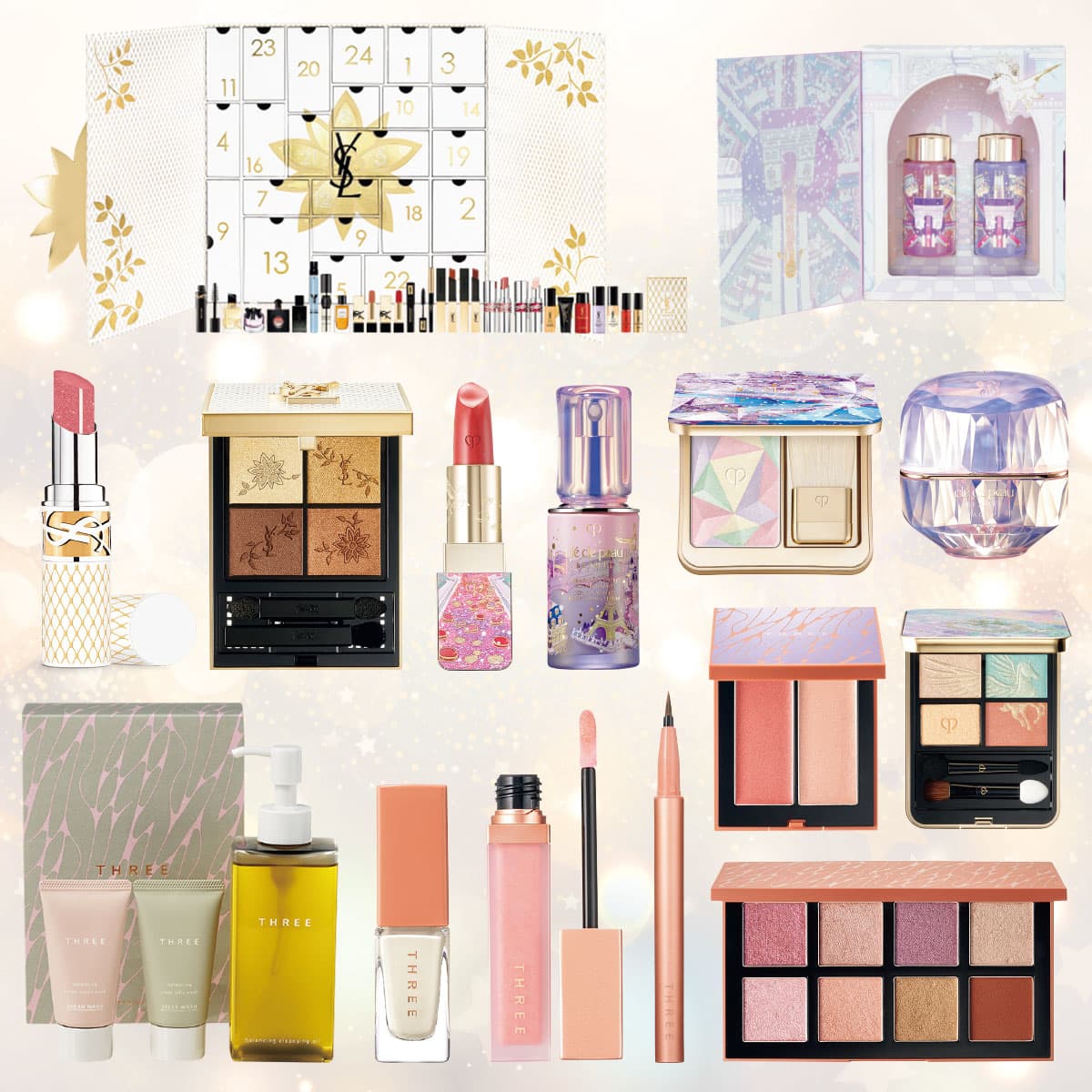 クレド・YSL・THREE】華やかなクリスマスコフレにうっとり 