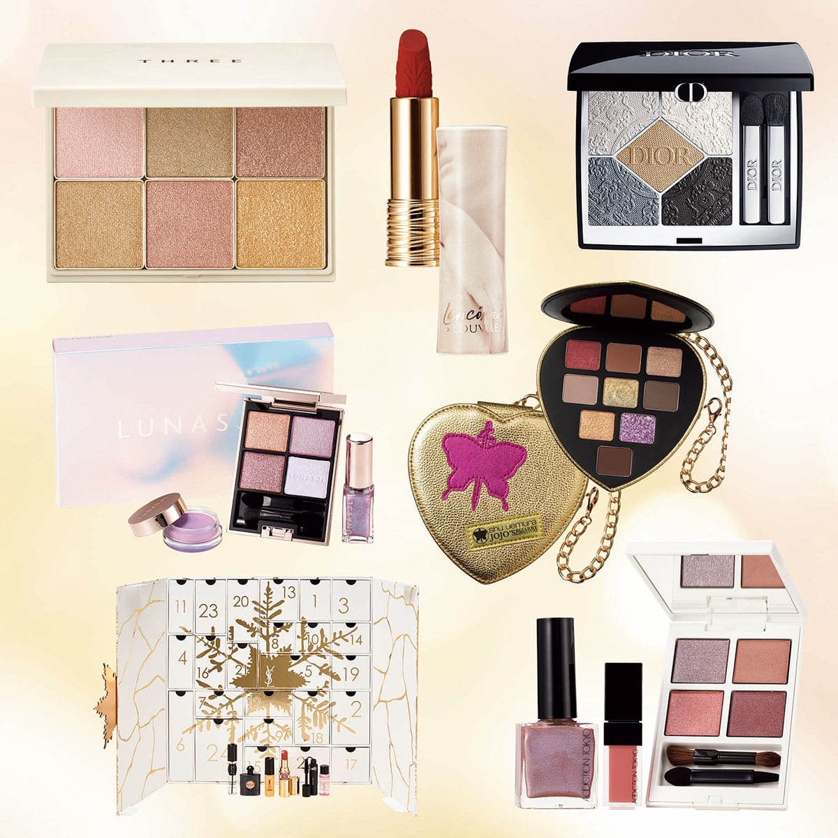 Dior イブサンローラン デパコス コスメ まとめ売り クリスマスコフレ】可愛すぎる限定コスメ7ブランド全部見せ！【Dior