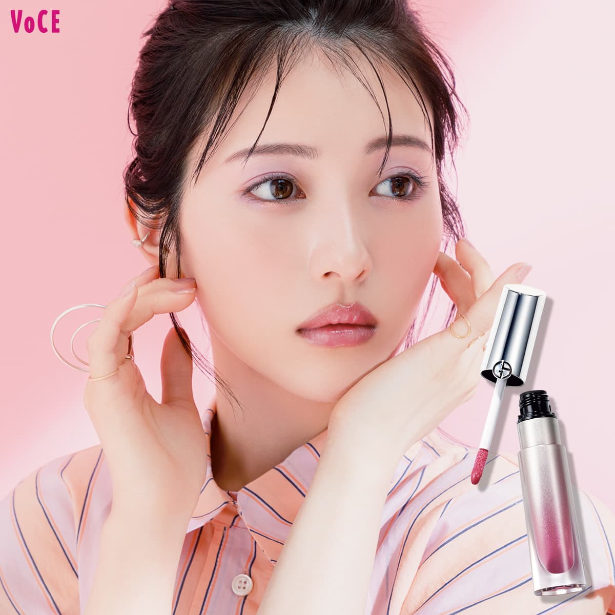 Blumarine ブルマリン☆お花柄ジップアップコート ピンク 浜辺美波】トレンドの青みピンクのタンフルリップで夏新色メイク！【夏