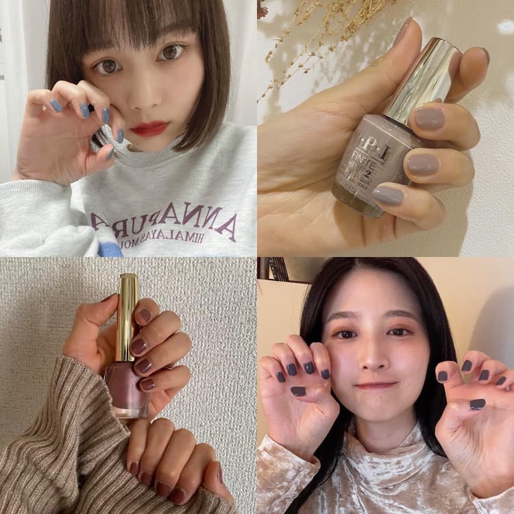 この冬は【くすみネイル】に注目♡ 人気インフルエンサーが選ぶオシャ見え確約【冬ネイル】