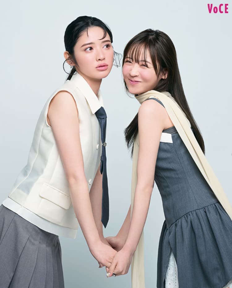 櫻井優衣×鎮西寿々歌】ピュアピンクの春新色メイクで透明感爆増