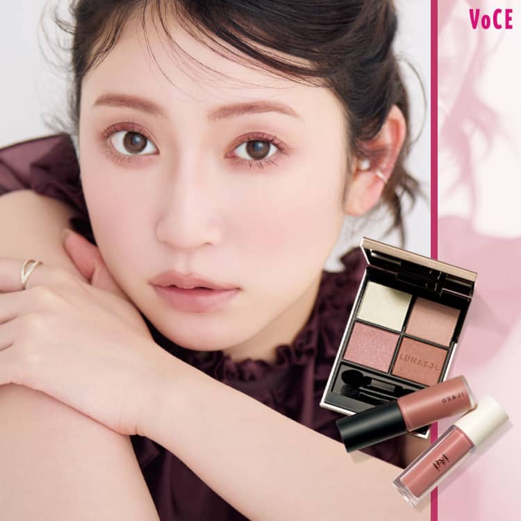 メイク 吉田朱里】くすみローズで冬のピュア顔メイク【美容のプロのハマりごと