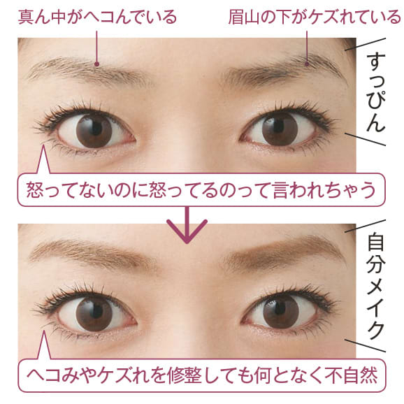 ダメ眉レッスン カモメ細眉は 色の境目の濃い色でカモフラージュ ビューティニュース 美容メディアvoce ヴォーチェ