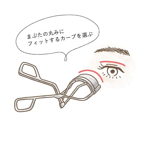 カーラー選び_まぶたの丸みにフィットするカーブを選ぶ