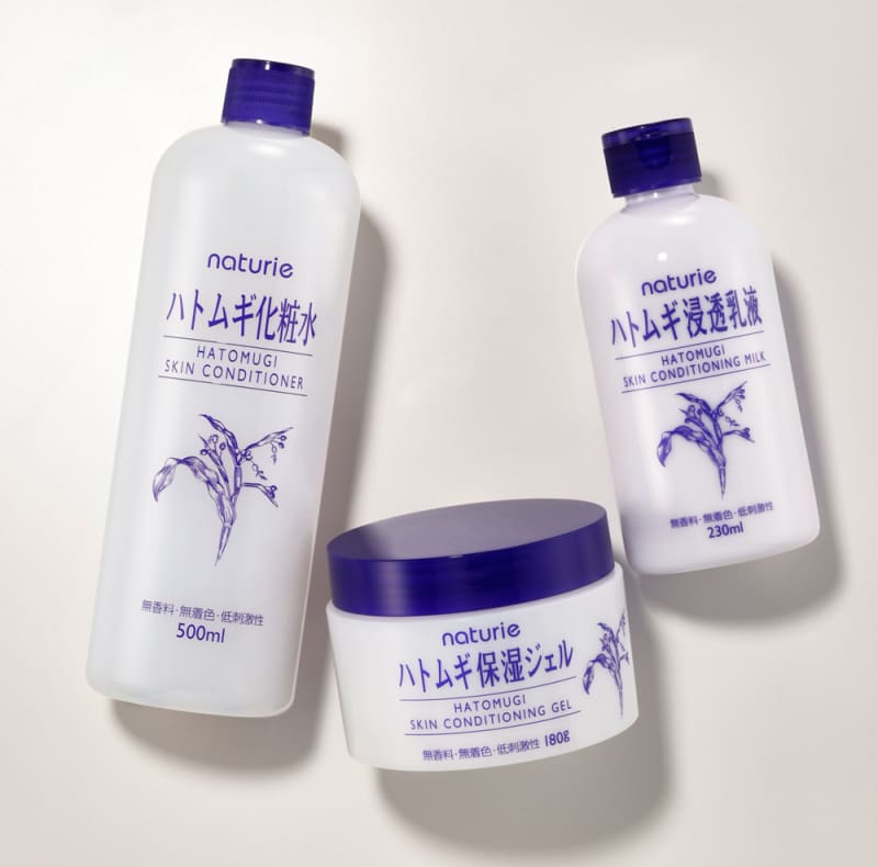ナチュリエ ハトムギ化粧水(販売名:ナチュリエ スキンコンディショナー h)、ナチュリエ ハトムギ保湿ジェル(販売名:ナチュリエ スキンコンディショニングジェル)、ナチュリエ ハトムギ浸透乳液(販売名:ナチュリエ スキンコンディショニングミルク)
