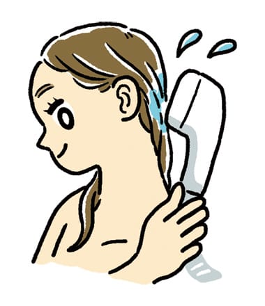 シャワー直当て
