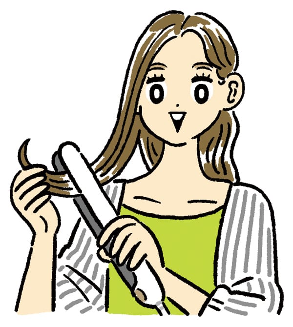 アイロンでクセを伸ばす