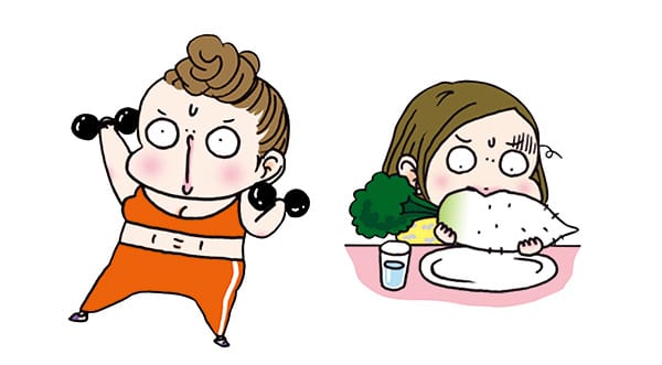イラスト(運動、食事)