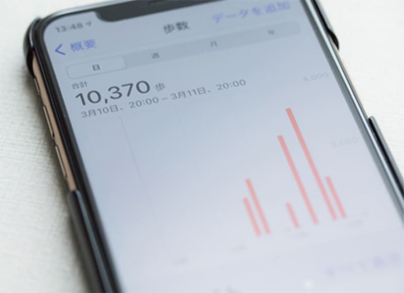 スマホで歩数チェック