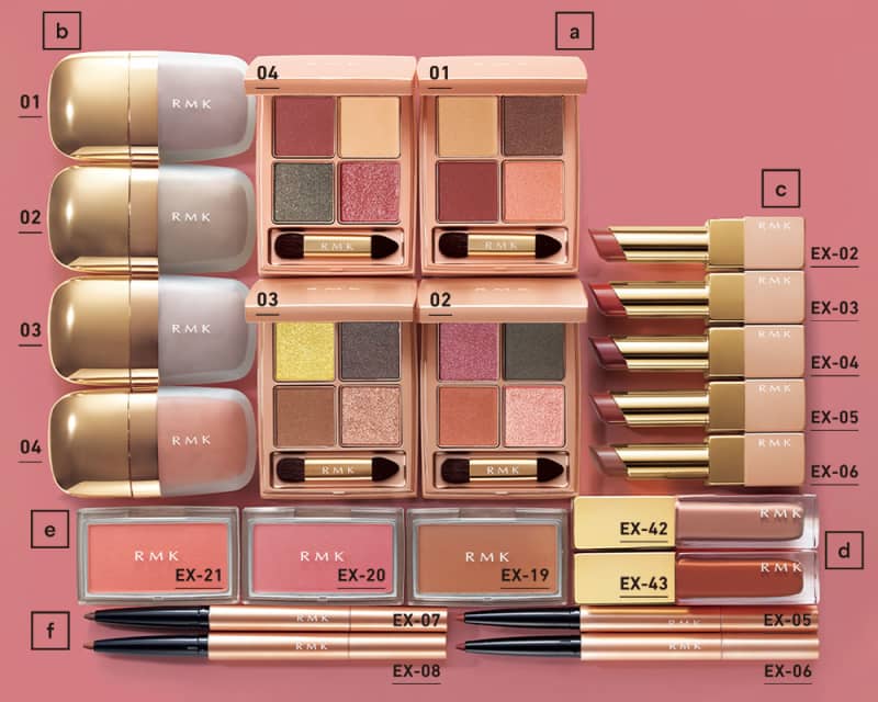 RMK/ローズウッドデイドリーム 4 アイズ、ローズウッドデイドリーム リクイド アイズ、リップスティック コンフォート エアリーシャイン、ネイルポリッシュ、インジーニアス パウダーチークス N、ソフトファイン アイペンシル