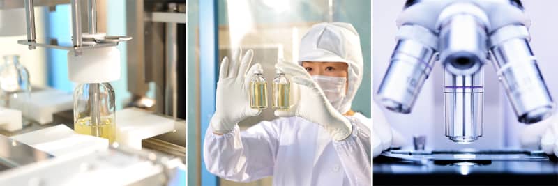 独自技術の製造法で、胎盤の美容成分を丁寧に抽出