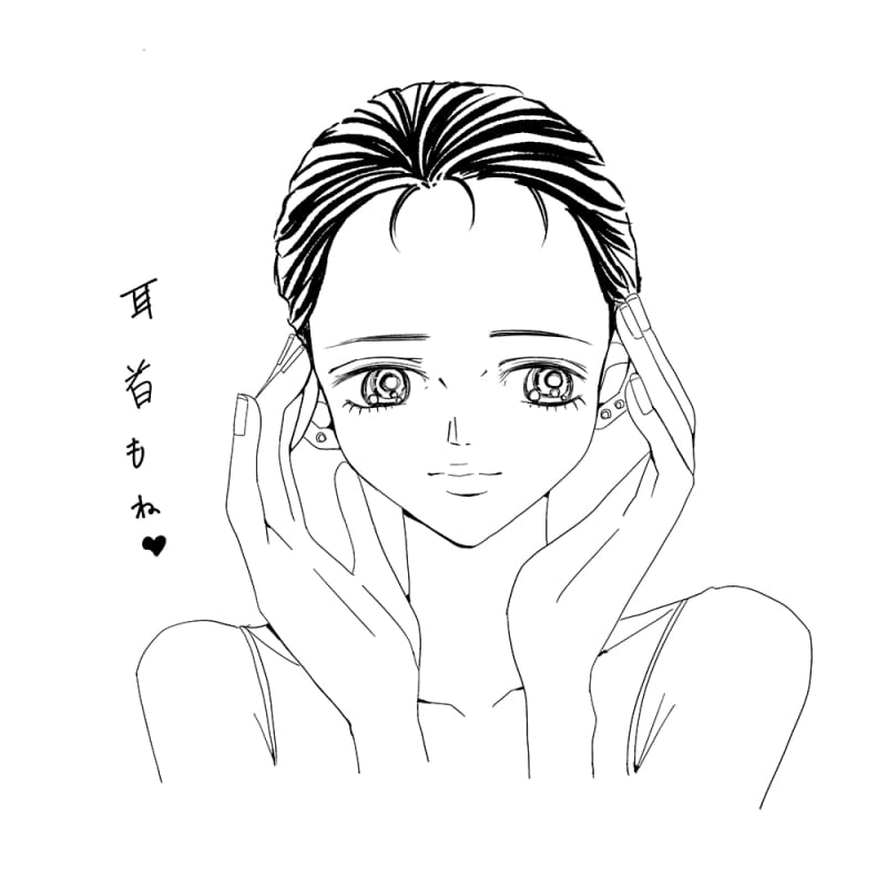 イラスト_耳首まで