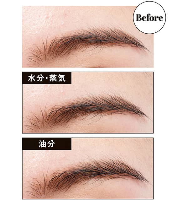 アイブロウ ベース & パウダー01使用/【Before】【水分・蒸気】【油分】