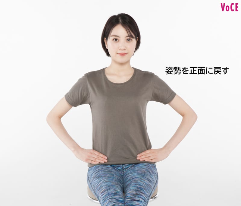 姿勢を正面に戻す