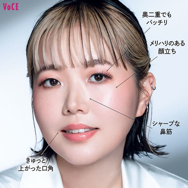 【ギュテメイク】感動レベルの立体感が!/奥二重でもパッチリ・メリハリのある顔立ち・シャープな鼻筋・きゅっと上がった口角
