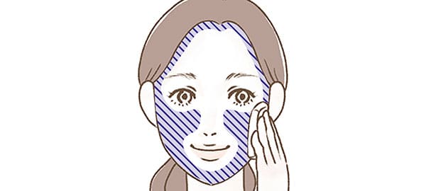 イラスト/パフで顔の外側にしっかり