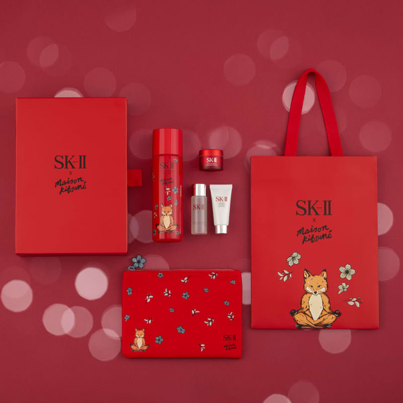 限定1点 SK2 SK-II メゾンキツネ クリスマスコフレ 化粧水 赤-