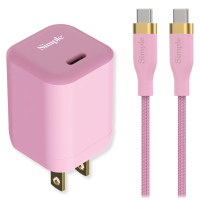 Simple - Fashion Power Bundle (includes Type C Wall Charger 30W and Type C Cable 6ft) - Pink