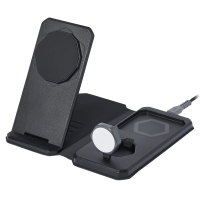 Urban Armor Gear (UAG) - SRGE 3-in-1 Travel Wireless Charger and Case - Black and Gray