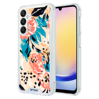 AMPD - TPU  /  Acrylic HD Print Case for Samsung Galaxy A25 5G - Floral Blue Pattern