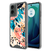 AMPD - TPU  /  Acrylic HD Print Case for Motorola Moto G 5G (2024) - Floral Blue Pattern