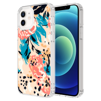AMPD - TPU / Acrylic HD Print Case for Apple iPhone 12 - Floral Blue Pattern