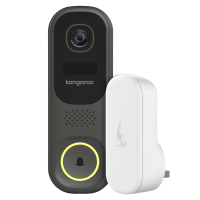 Kangaroo - Smart Wi-Fi Video Doorbell with Chime - Black