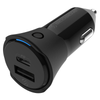 Scosche - Item Locator with Dual-Port 12V Charger 32W - Black