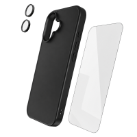 Gadget Guard - 3 in 1 Bundle (includes Clear Case  /  Glass Screen Protector /  Camera Lens Protector) for Apple iPhone 17 - Black