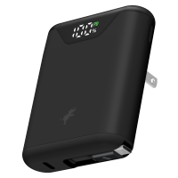 Nimble - WALLY Pro Stretch 30W Portable Battery with Folding Prongs and Retractable Cable - Black