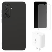 AXS - POP Bundle (Includes Pop Shell Case, Screen Protector and 30W Charger) for Samsung Galaxy A37 5G - Black