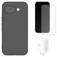 AXS - POP Bundle (Includes Pop Shell Case, Screen Protector and 30W Charger) for Google Pixel 10a - Black