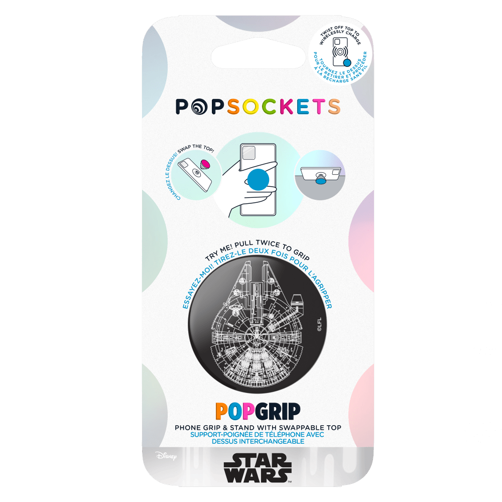 Wholesale cell phone accessory PopSockets - PopGrip Star Wars - Millennium Falcon Aluminum