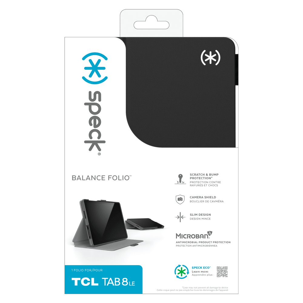 Wholesale cell phone accessory Speck - Balance Folio Case for TCL Tab 8 Plus - Black