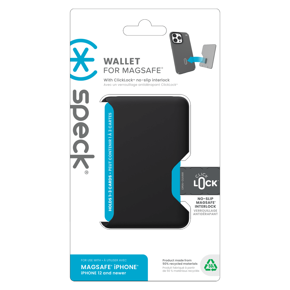 Wholesale cell phone accessory Speck - CLICKLOCK MagSafe Wallet - Black