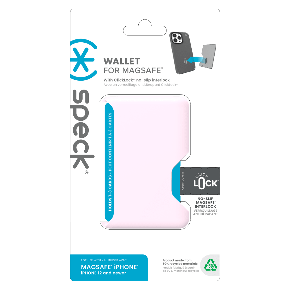 Wholesale cell phone accessory Speck - CLICKLOCK MagSafe Wallet - Nimbus Pink