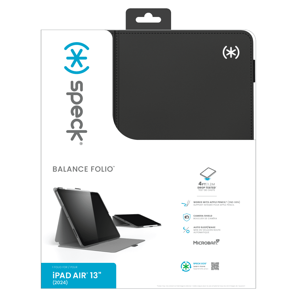 Wholesale cell phone accessory Speck - Balance Folio Case for Apple iPad Air 13 - Black