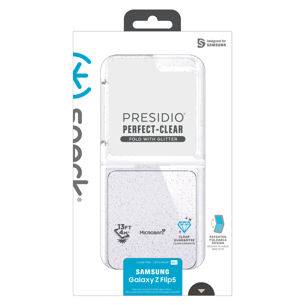 Speck Galaxy Flip 5 Presidio Perfect Clear Fold Phone Case in Clear