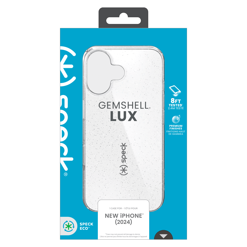 Wholesale cell phone accessory Speck - Gemshell Lux Case for Apple iPhone 16 - Platinum Glitter